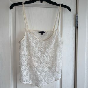 Tan/white see through spring top